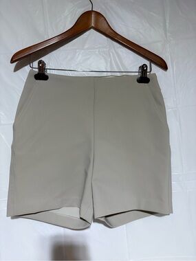 Rachel Zoe High-Waist Tailored Shorts in Light Beige
